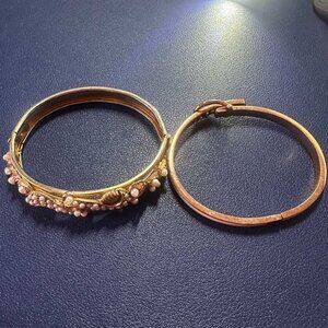 Bangles (Seed Pearl Bracelet + Belt Buckle Bangle = Awesomeness)